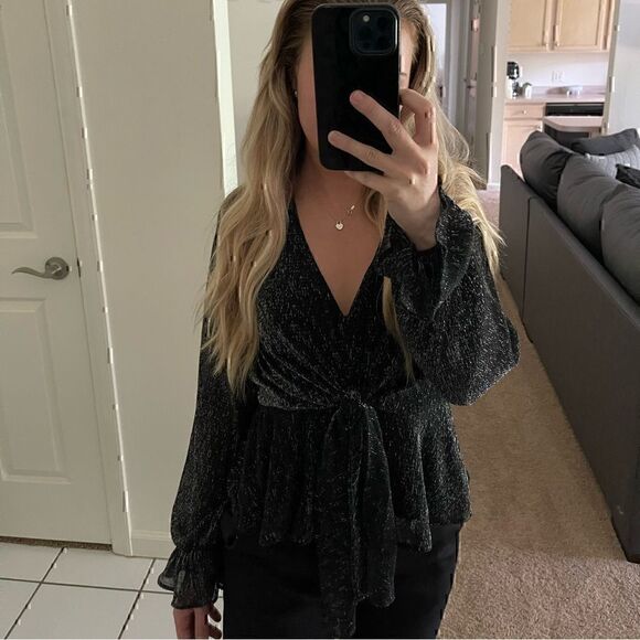 LUSH Black and Silver Blouse  - Picture 2 of 5